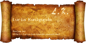 Luria Kunigunda névjegykártya